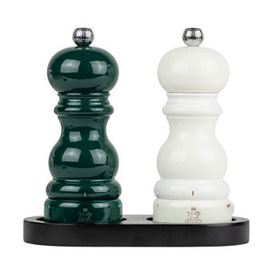 Parisrama u'Select Salt & Pepper Mills Duo Gift Set, 15cm + Matt Black Bamboo Tray