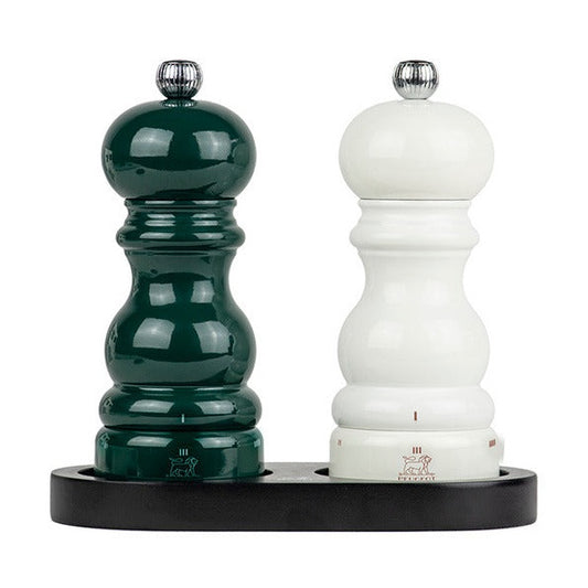 Parisrama u'Select Salt & Pepper Mills Duo Gift Set, 15cm + Matt Black Bamboo Tray