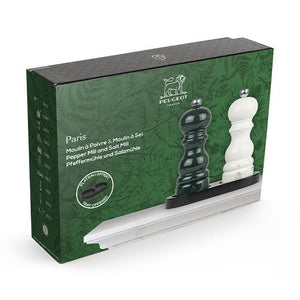 Parisrama u'Select Salt & Pepper Mills Duo Gift Set, 15cm + Matt Black Bamboo Tray