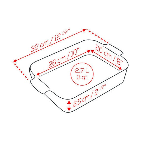 Appolia Rectangular Baker, 32cm