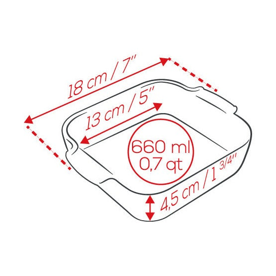 Appolia Square Baker, 18cm