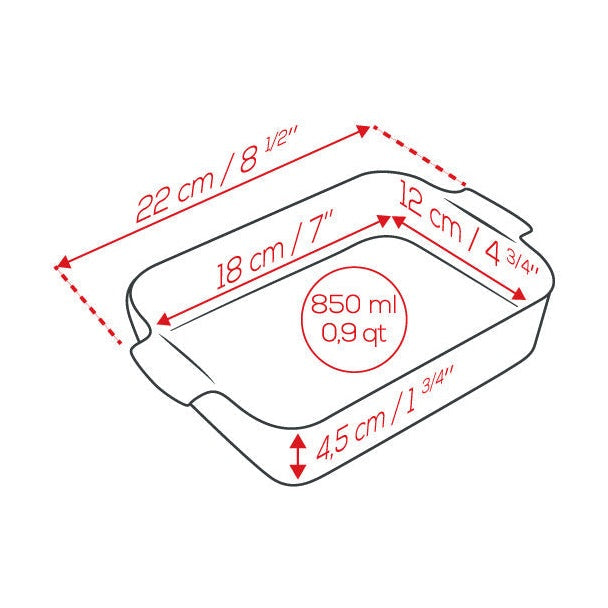 Appolia Rectangular Baker, 22cm