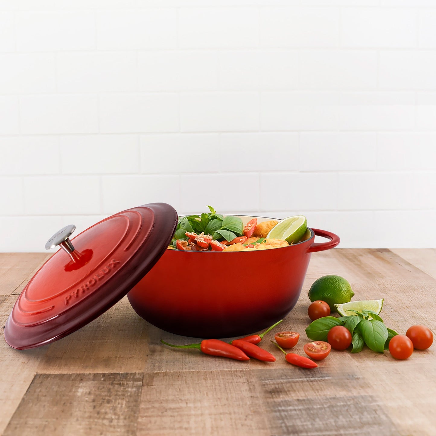 PYROCHEF Round French Oven Chilli Red