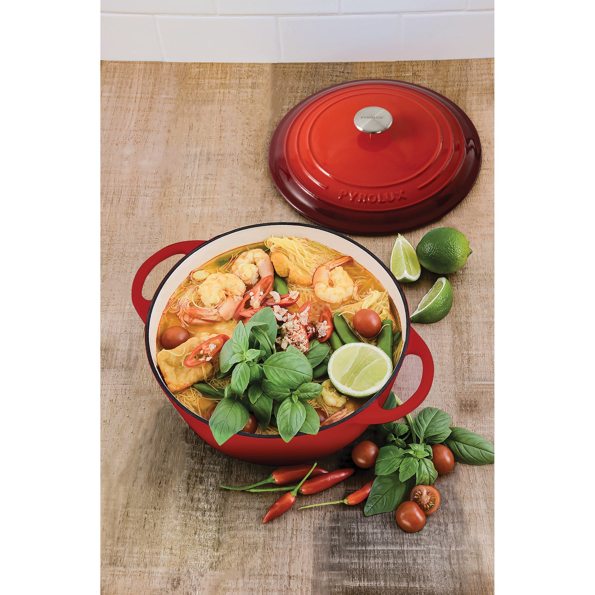 PYROCHEF Round French Oven Chilli Red