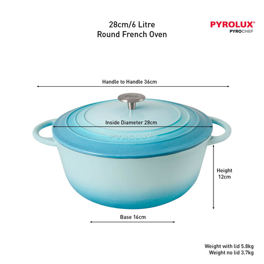 PYROCHEF Round French Oven Duck Egg Blue