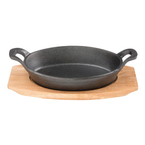 Pyrolux PYROCAST Oval Gratin with Maple Tray 17cm x 12.5cm