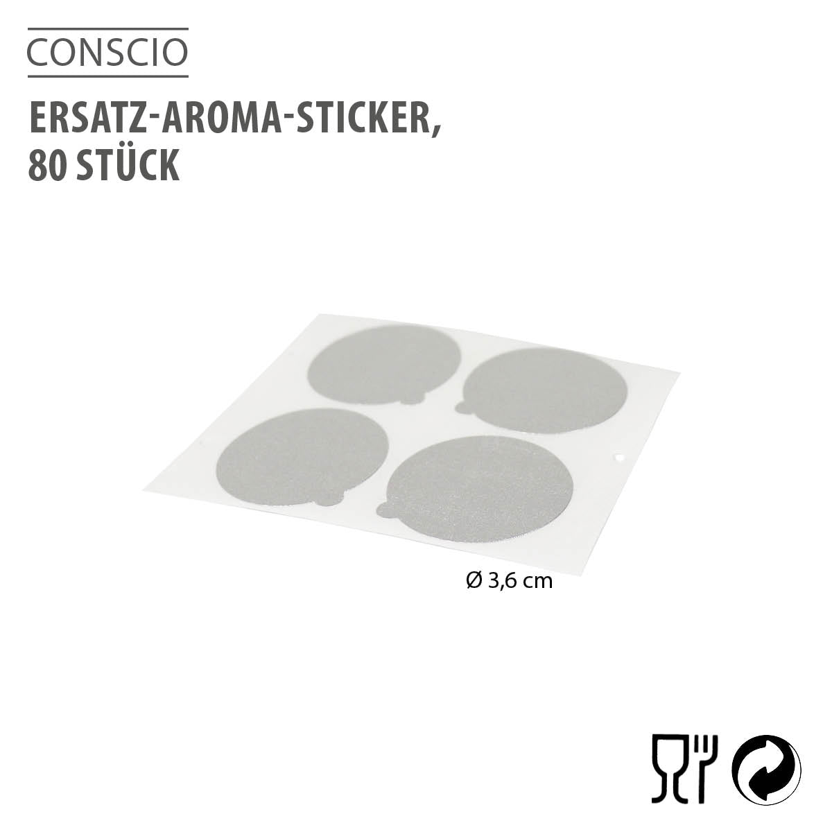 Replacement stick-on aroma seals CONSCIO, 80 pcs.