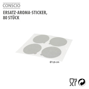 Replacement stick-on aroma seals CONSCIO, 80 pcs.