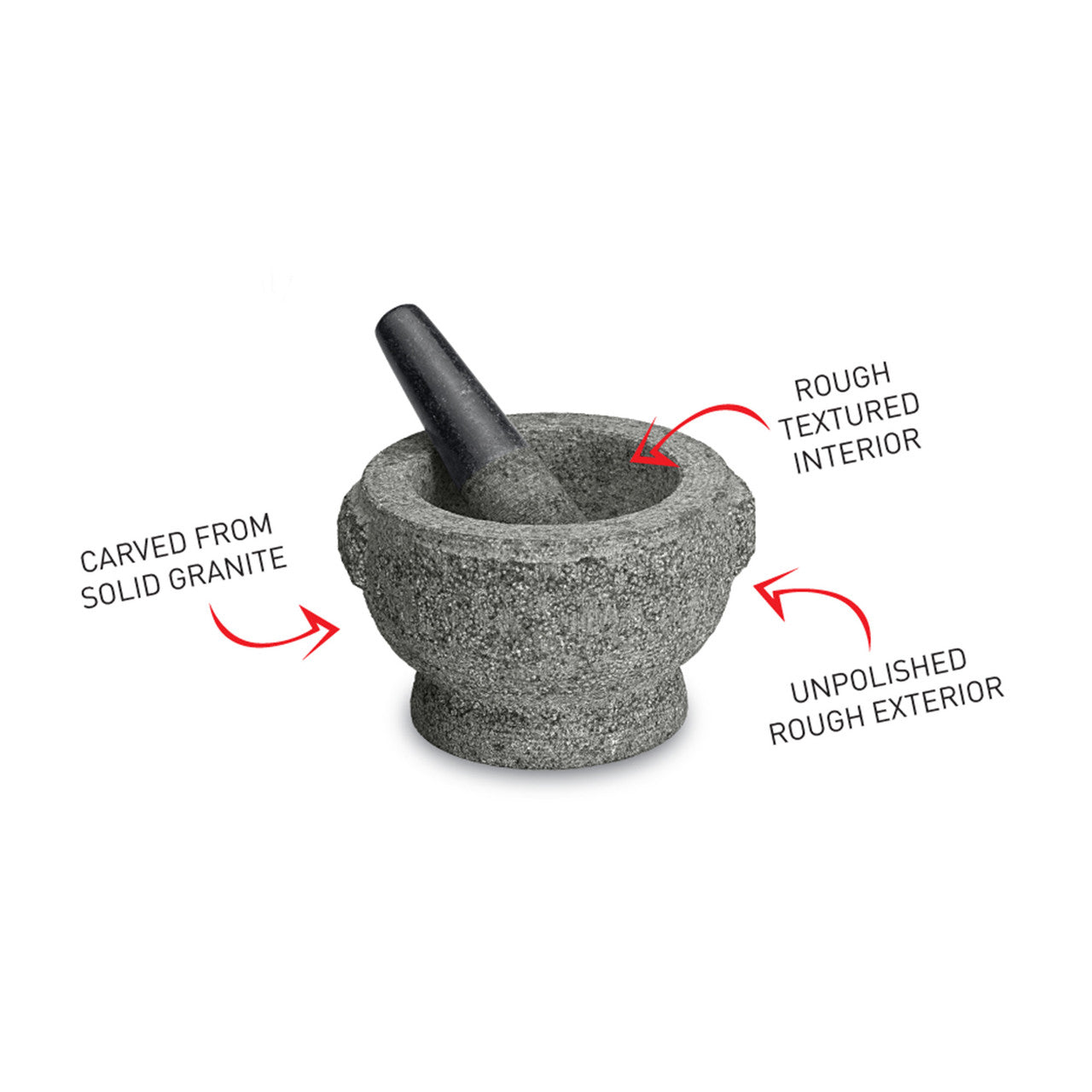 Rough Mortar And Pestle - 20cm