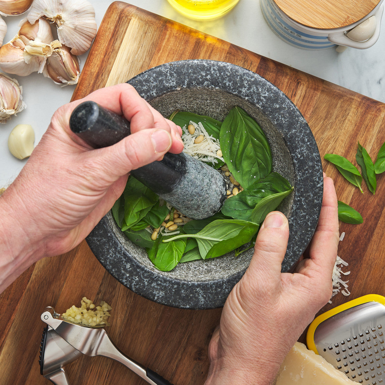 Low Profile Mortar And Pestle