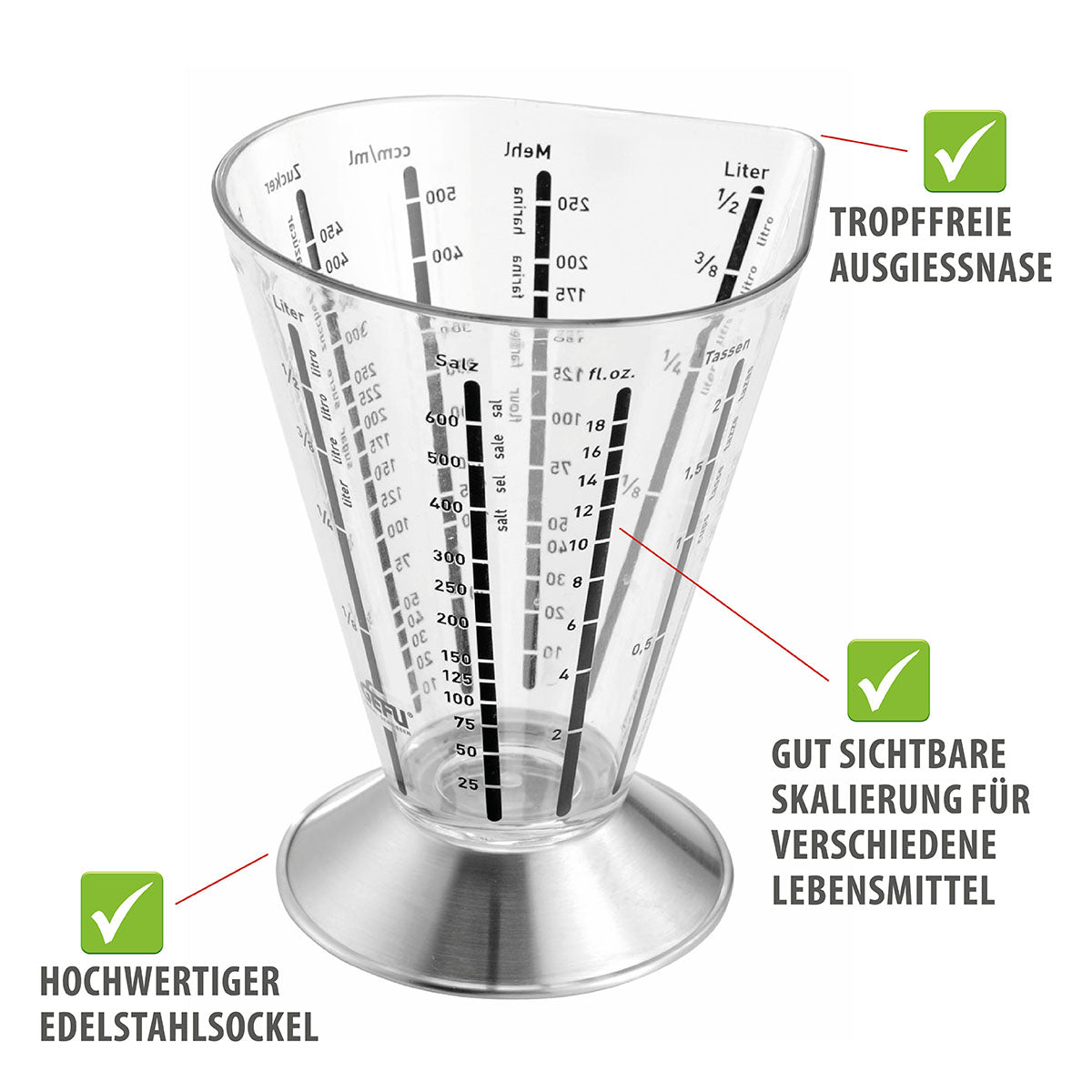 Measuring cup SATURAS, 500 ml