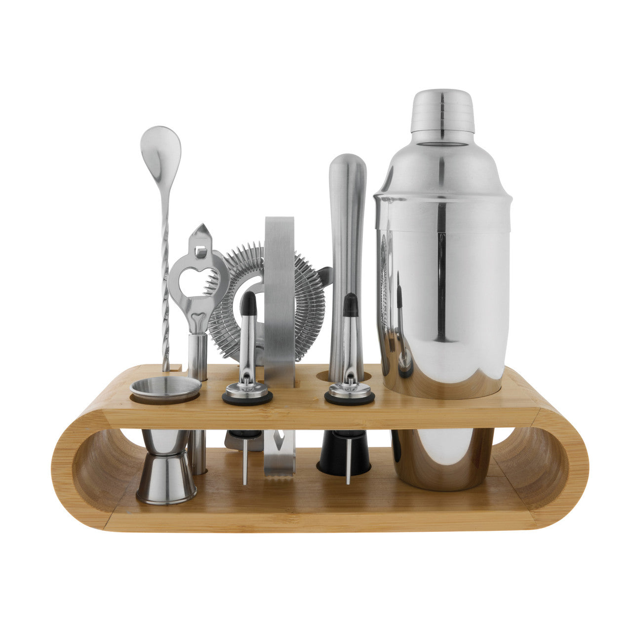 Bar Set with Bamboo Stand