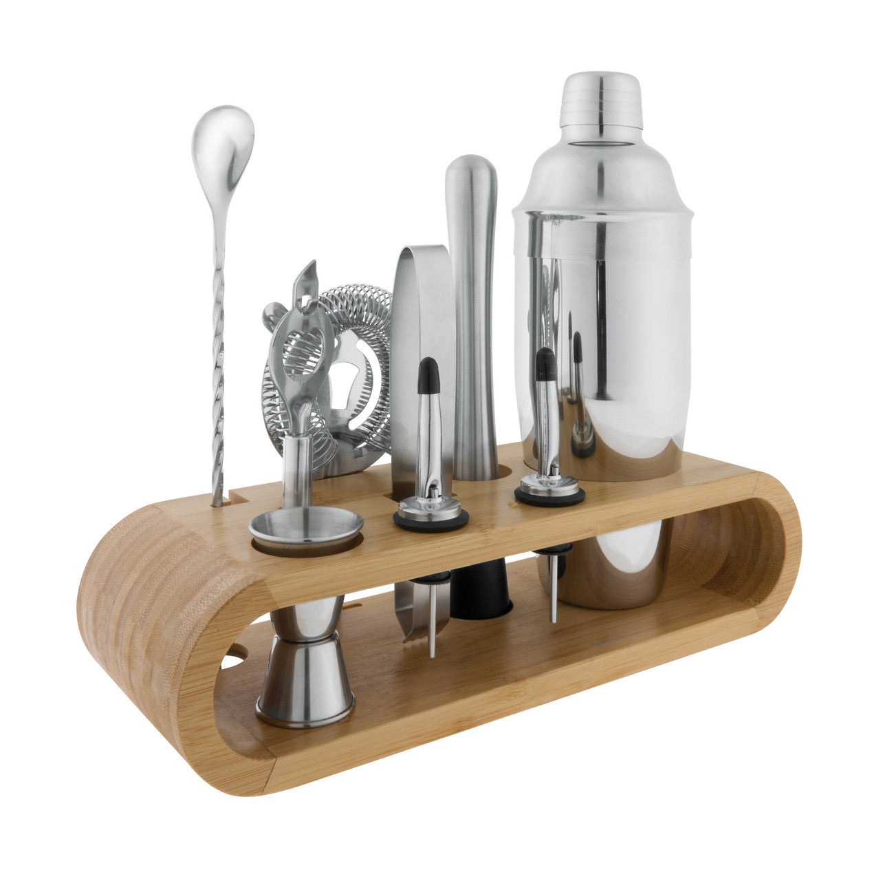 Bar Set with Bamboo Stand