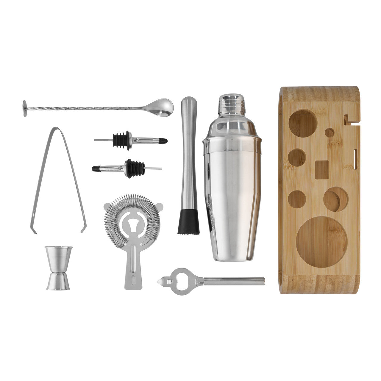 Bar Set with Bamboo Stand