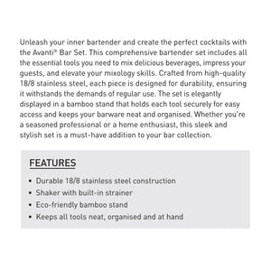 Bar Set with Bamboo Stand