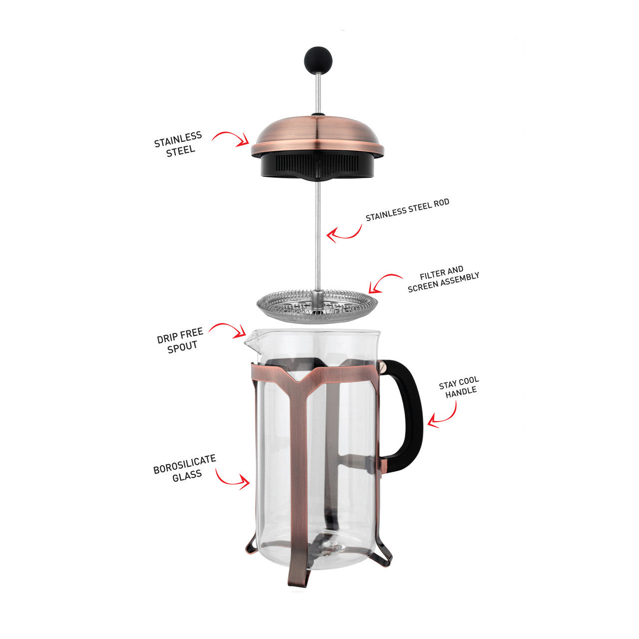 Domo Plunger - 800ml/6 Cup