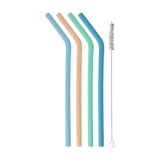 Silicone Straws, with Cleaning Brush