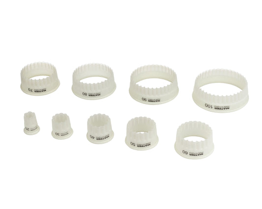 Matfer Bourgeat Exoglass Fluted Cutters - Set of 9, Even Edge