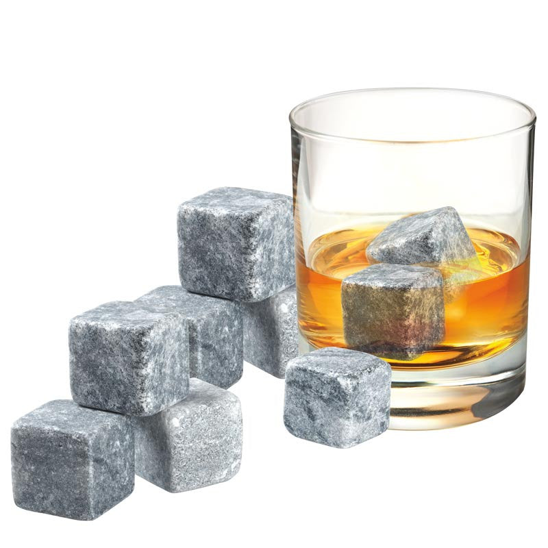 Whisky Rock Set With Velvet Pouch and Box - Soapstone