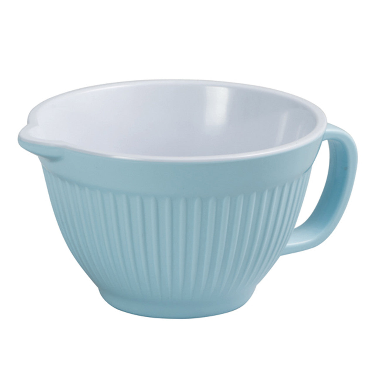 Ribbed Mixing Bowl With Handle And Spout