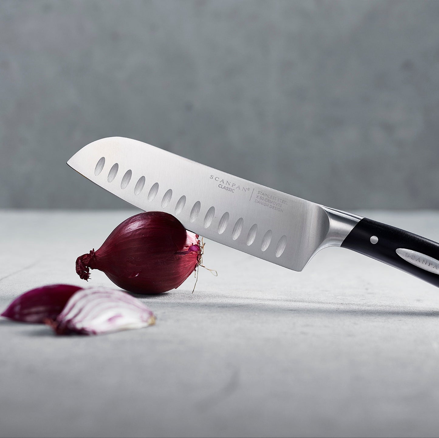 Scanpan Classic Santoku Knife with Granton Edge - 18cm