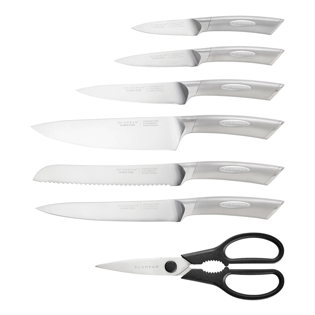 Classic Steel 8 Piece Eclipse Knife Block Set