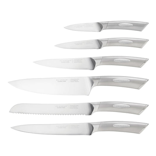 Classic Steel 7 Piece Step Knife Block Set