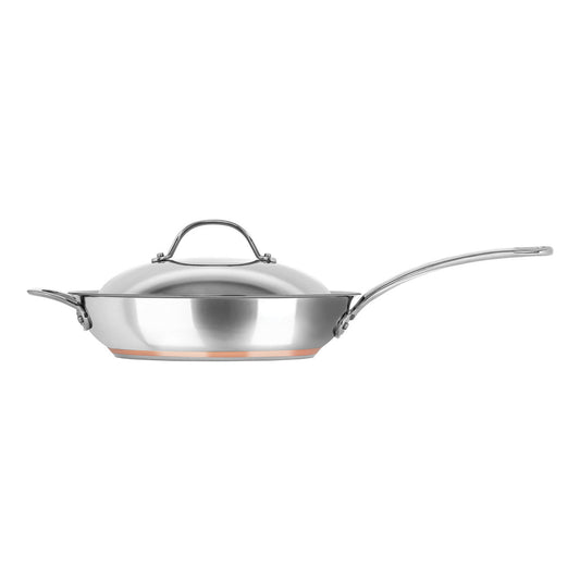 Le Cuivre 28 x 6.5cm Saute Pan with Lid and Helper Handle