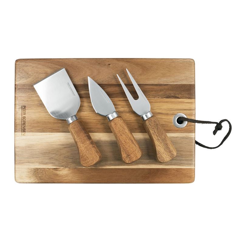 Peer Sorensen – Acacia Rectangular Serving Board 24.5x17cm with set of 3 Cheese Knife