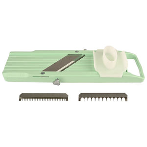 Benriner – No. 1 Vegetable Slicer 64mm – Thickness 0.3mm-5mm Interchange Blades Green (Made in Japan)