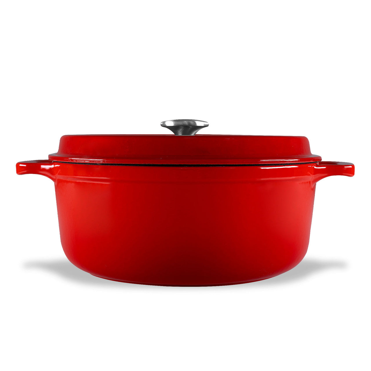 Gourmet Round French Oven, 26cm/5 Litre, Cast Iron, Crimson