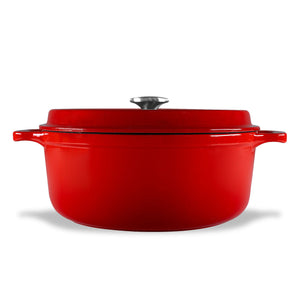 Gourmet Round French Oven, 26cm/5 Litre, Cast Iron, Crimson