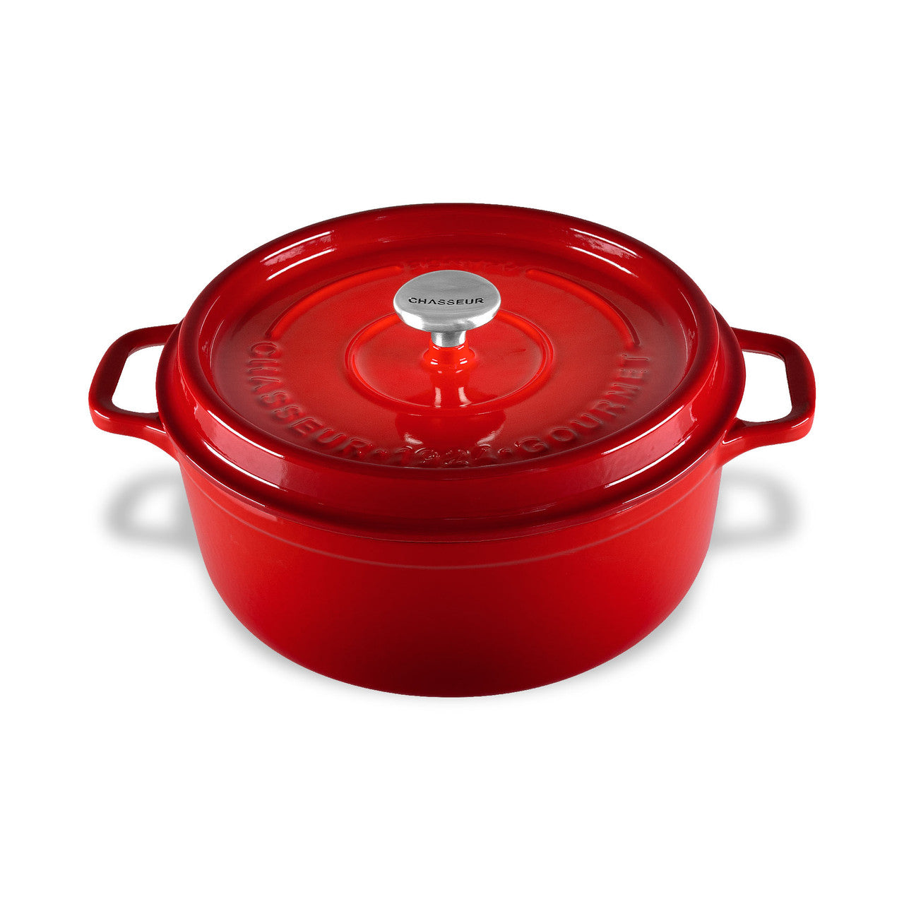 Gourmet Round French Oven, 26cm/5 Litre, Cast Iron, Crimson