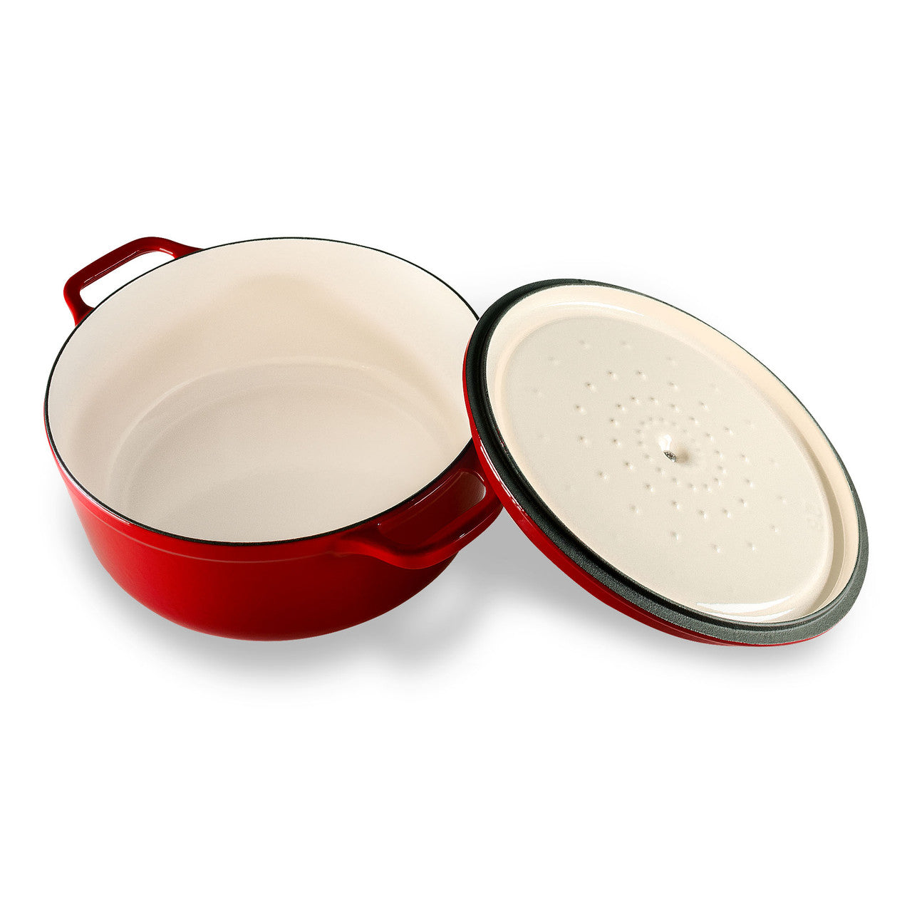 Gourmet Round French Oven, 26cm/5 Litre, Cast Iron, Crimson