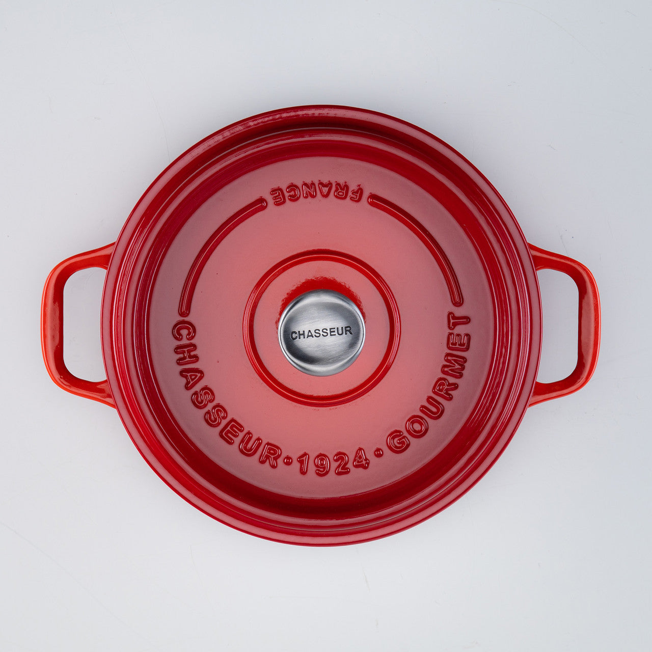 Gourmet Round French Oven 28cm/6.1 Litre, Cast Iron, Crimson