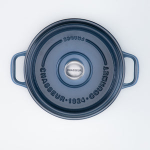 Gourmet Round French Oven 24cm/4 Litre, Cast Iron, Midnight Blue