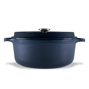 Gourmet Round French Oven 26cm/5 Litre, Cast Iron, Midnight Blue