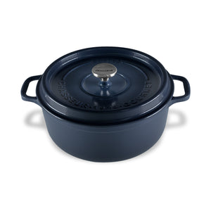 Gourmet Round French Oven 26cm/5 Litre, Cast Iron, Midnight Blue