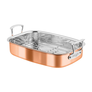 Escoffier Induction Roasting Pan with Rack 35 x 26cm, Copper