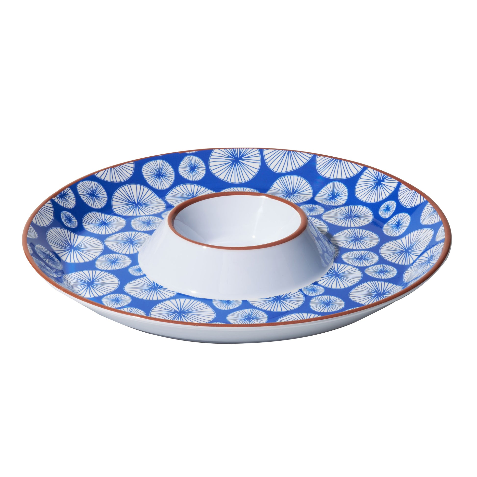 Round Sharing Plate with sauce bowl - Lotus