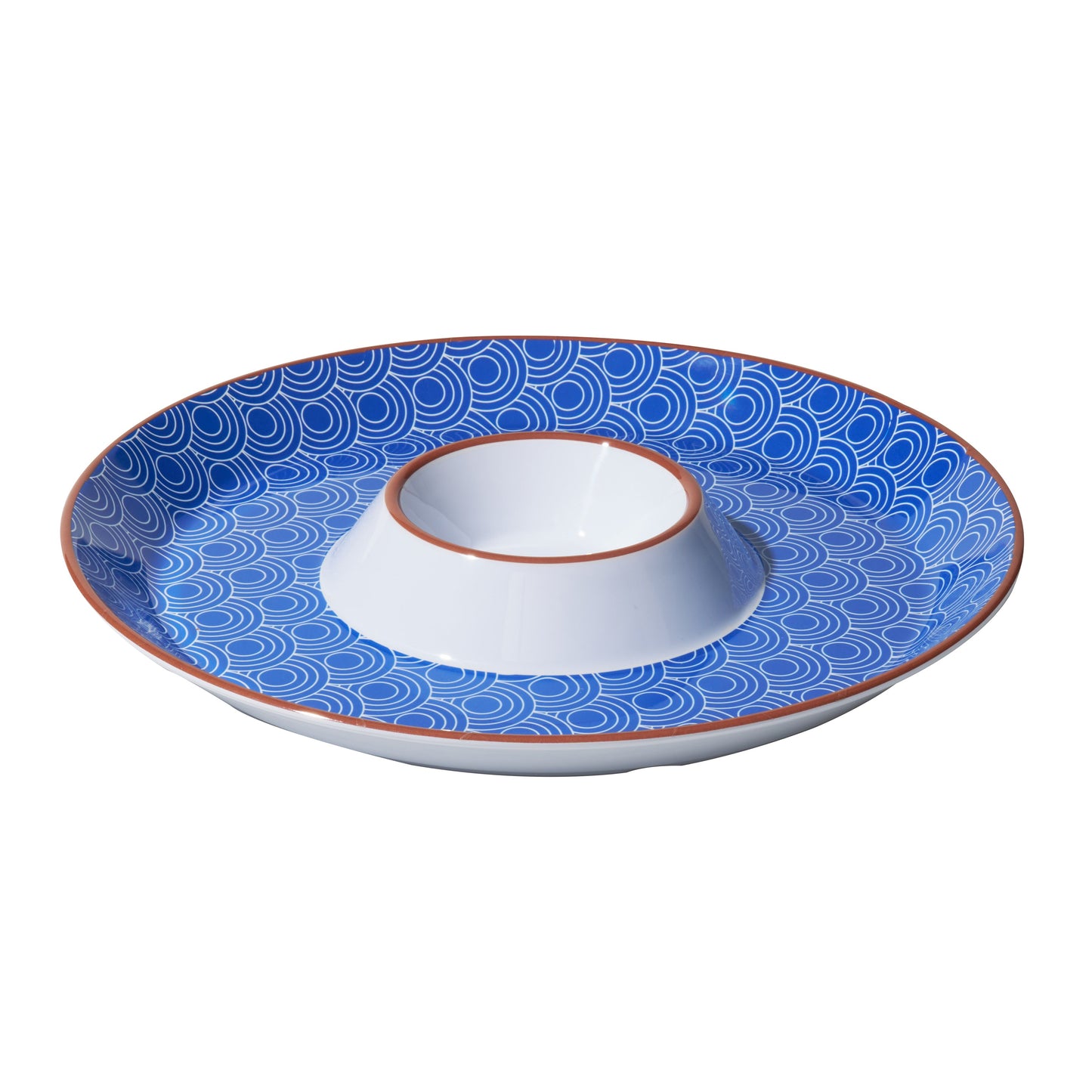 Round Sharing Plate with sauce bowl - Wave