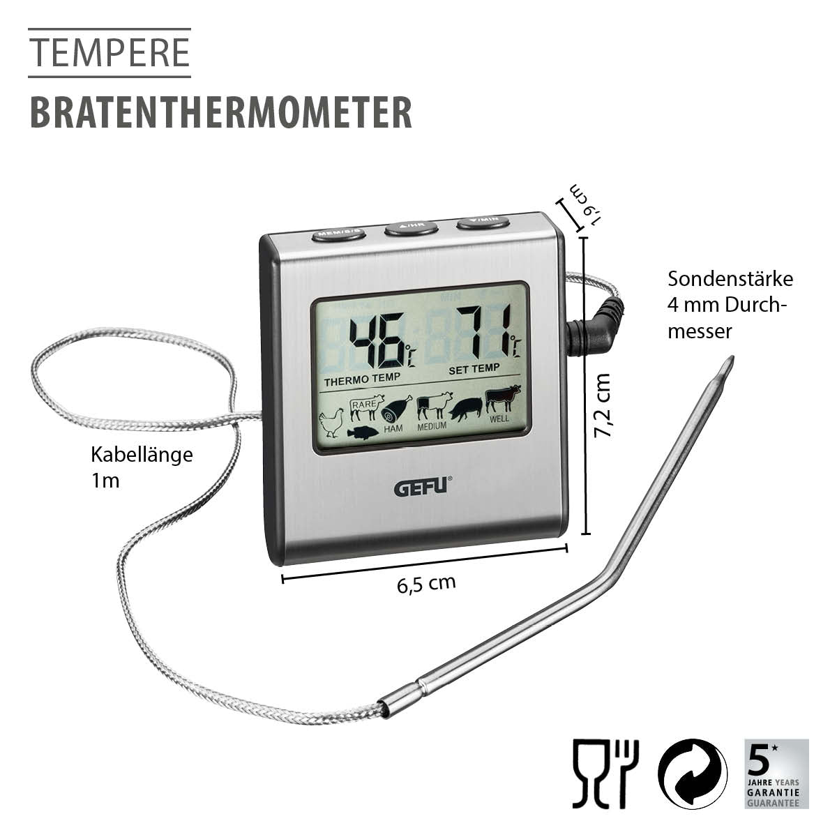 Digital roasting thermometer TEMPERE