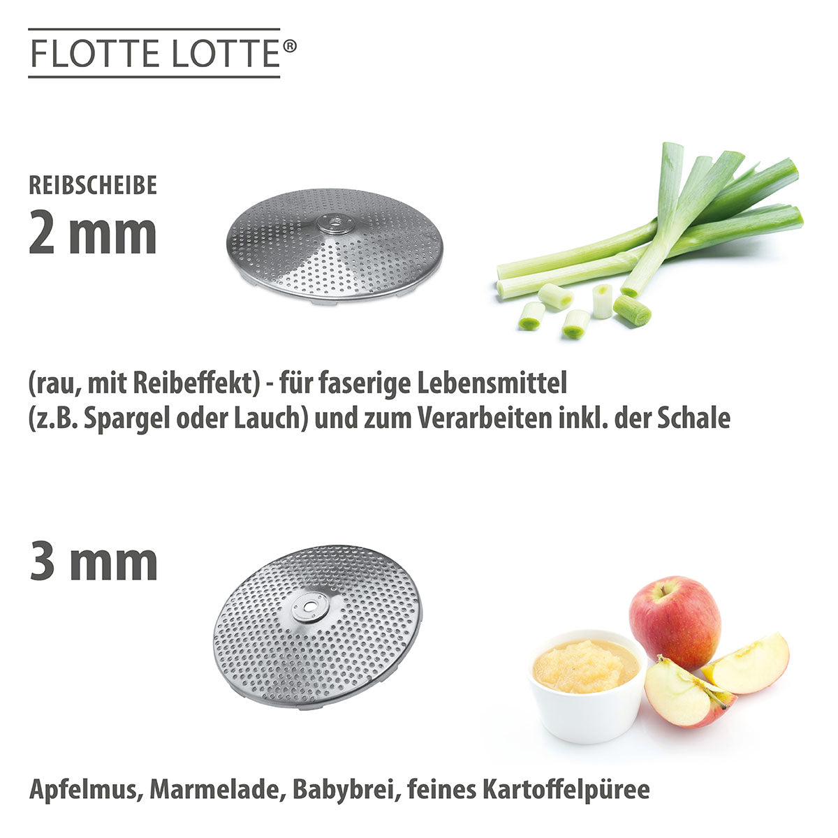 Food mill, 2 exch. discs ORIGINAL FLOTTE LOTTE®