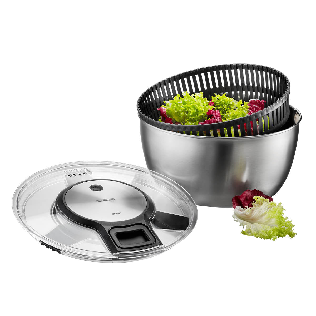 Salad spinner SPEEDWING®, stainless steel, 5 L