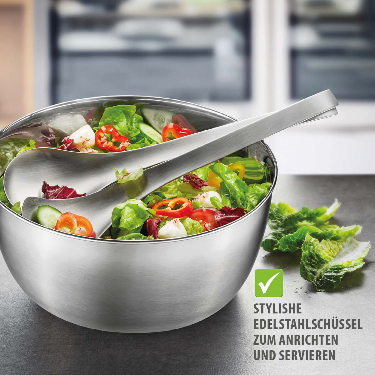 Salad spinner ROTARE, stainless steel, 4 L