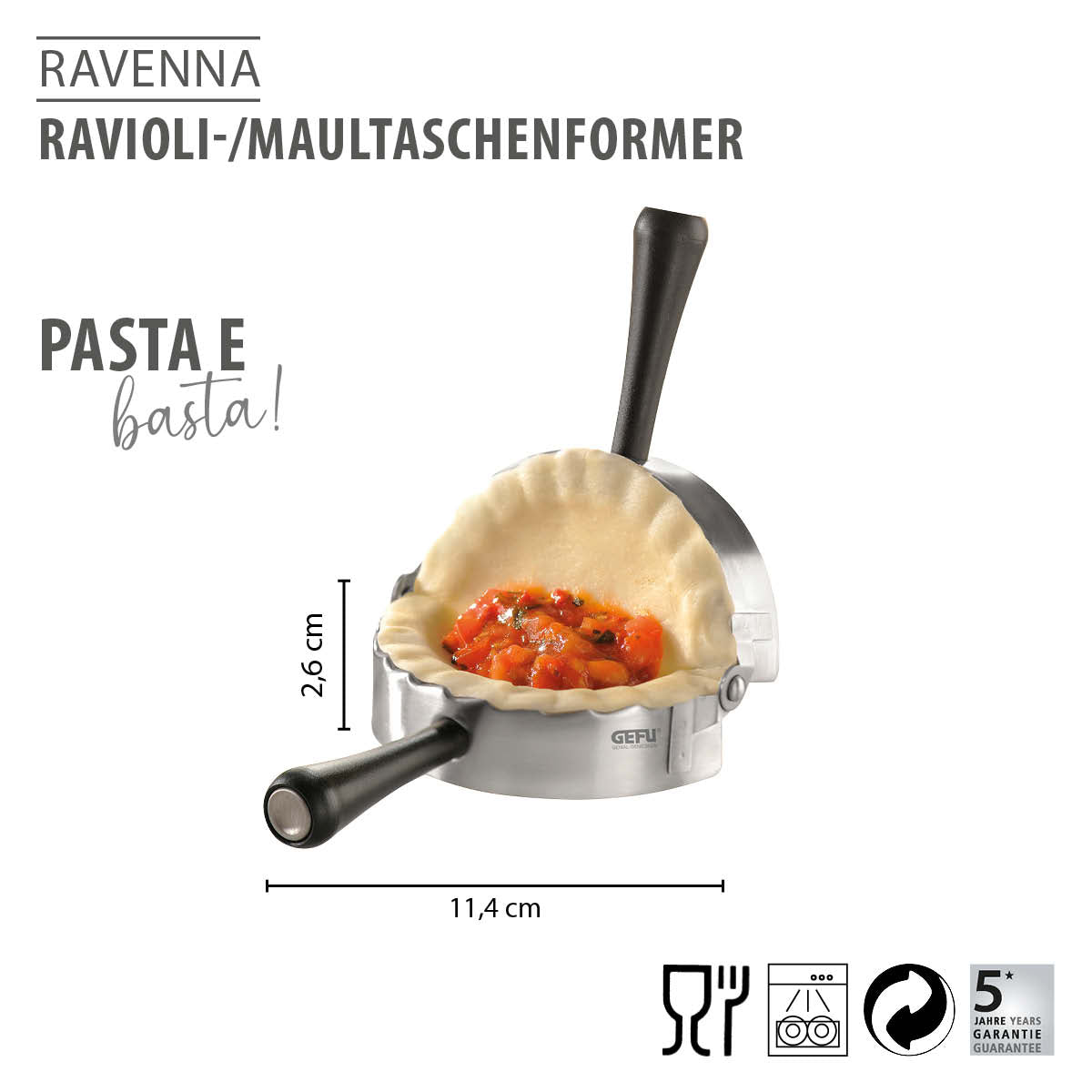 Ravioli-/pasta case maker RAVENNA, round