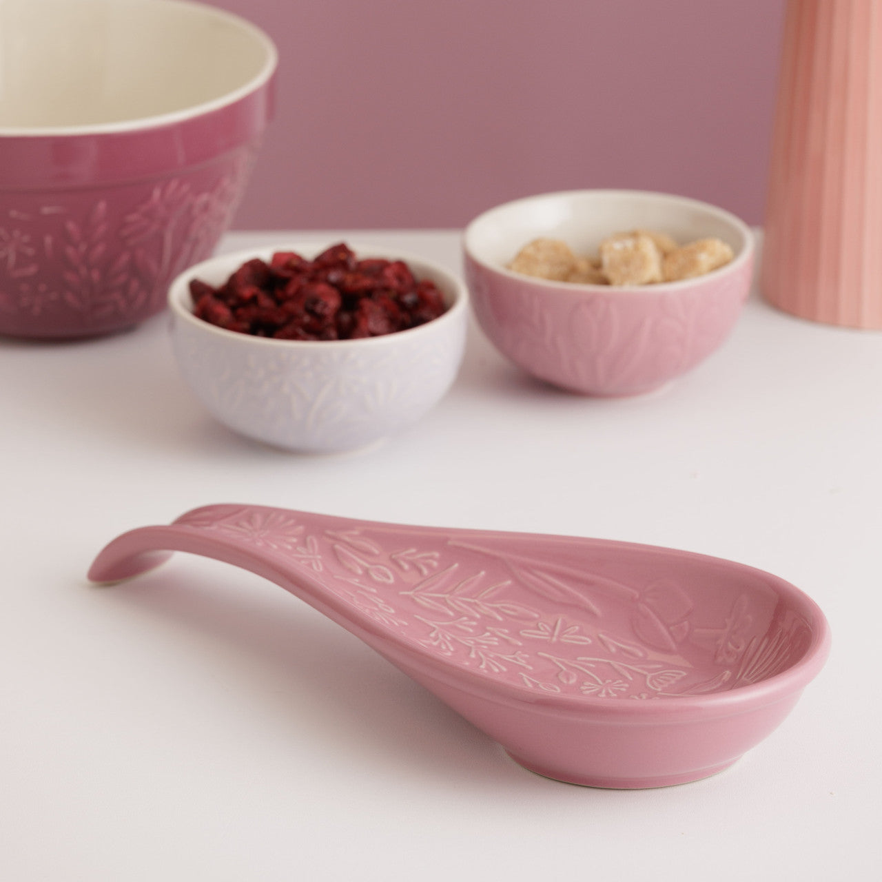 In The Meadow Pink  Spoon Rest, 27 x 12 x 3.8cm