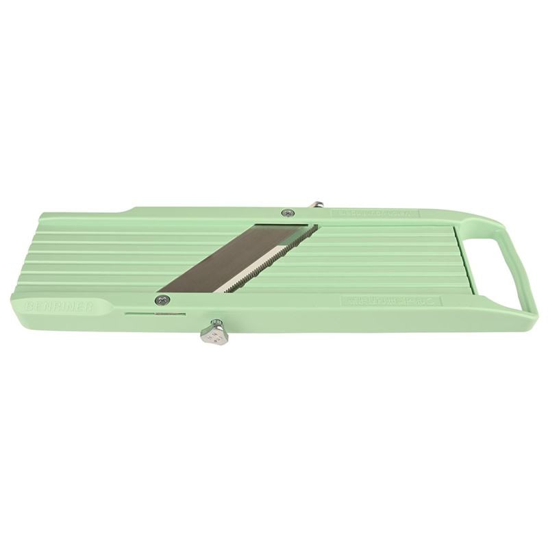 Benriner – No. 1 Vegetable Slicer 64mm – Thickness 0.3mm-5mm Interchange Blades Green (Made in Japan)