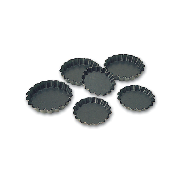 Matfer Bourgeat Exopan Fluted Tart Mould - 60mm, Non-Stick, Pack of 25 - Kitchenly