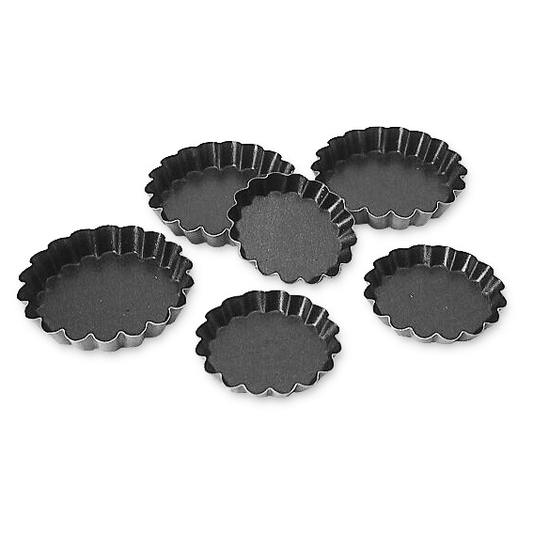 Matfer Bourgeat Exopan Fluted Tart Mould - 70mm, Non-Stick, Pack of 25 - Kitchenly